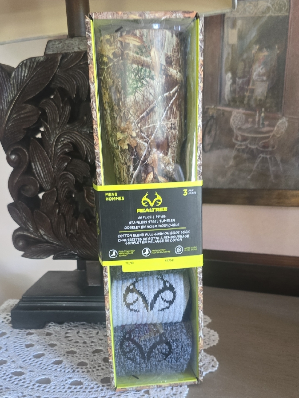 Realtree Camouflage Stainless Steel Tumbler Gift Set - Brown Green Camo
